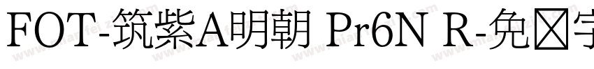 FOT-筑紫A明朝 Pr6N R字体转换